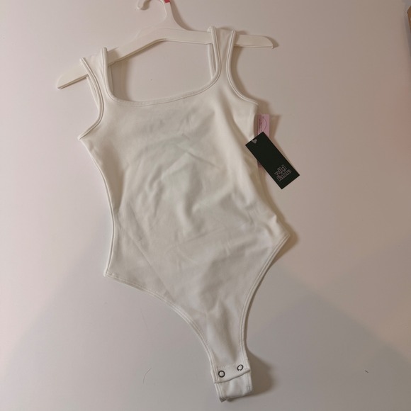 wild fable Tops - Wild Fable ButterBliss soft Square Neck Bodysuit White XXS Thong Back NWT